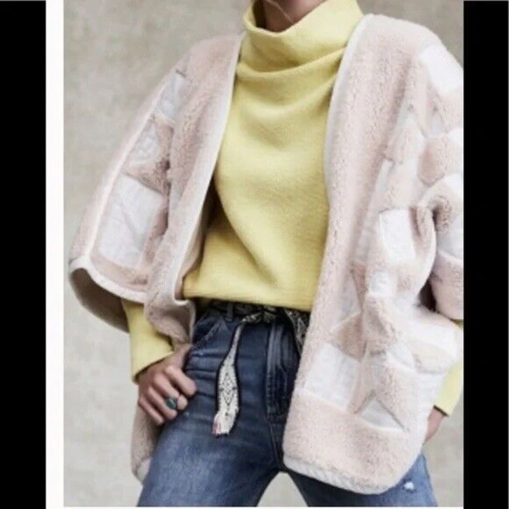 NEW Free People Sherpa Wrap Cardigan Size M - Picture 3 of 7
